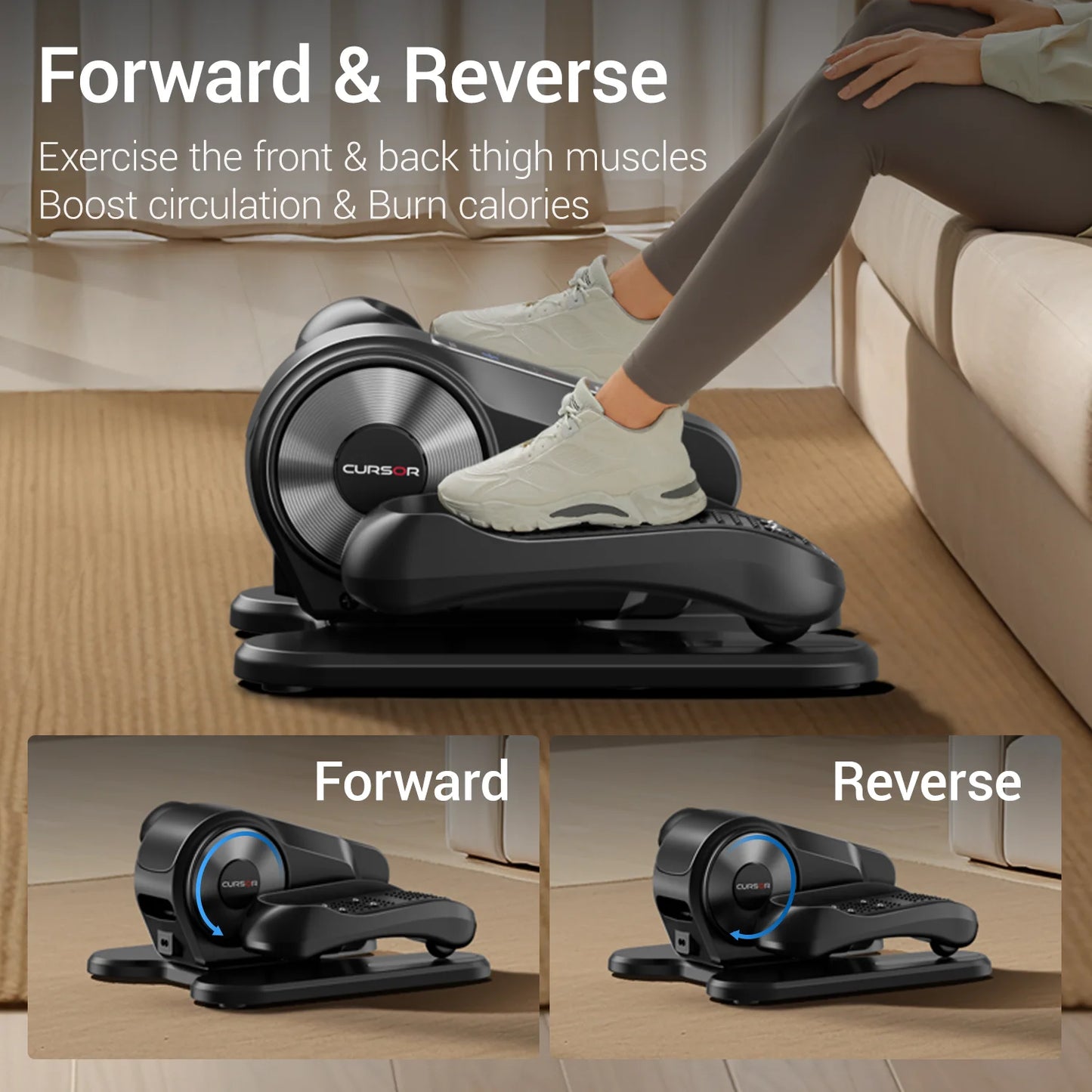 Compact Electric Elliptical Machine with Remote, 12-Speed