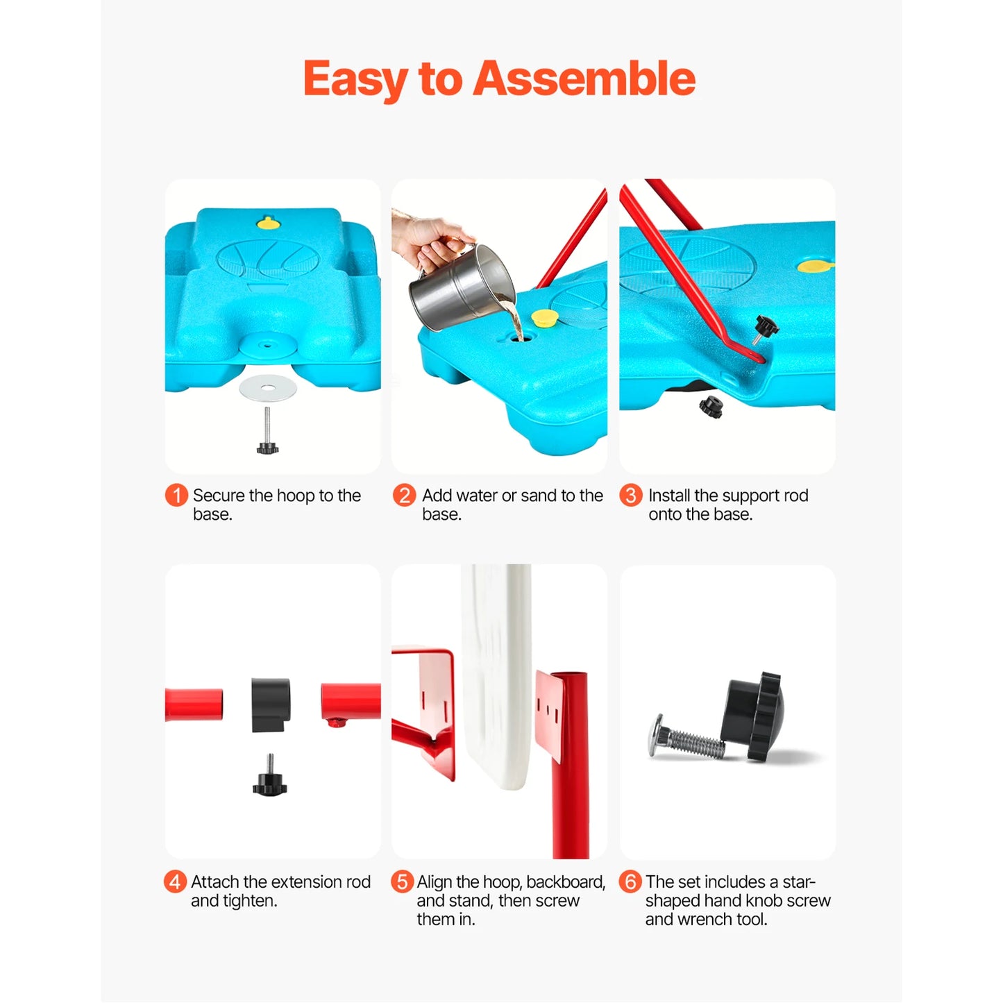 SucceBuy Toddler Adjustable Basketball Hoop 104-190CM