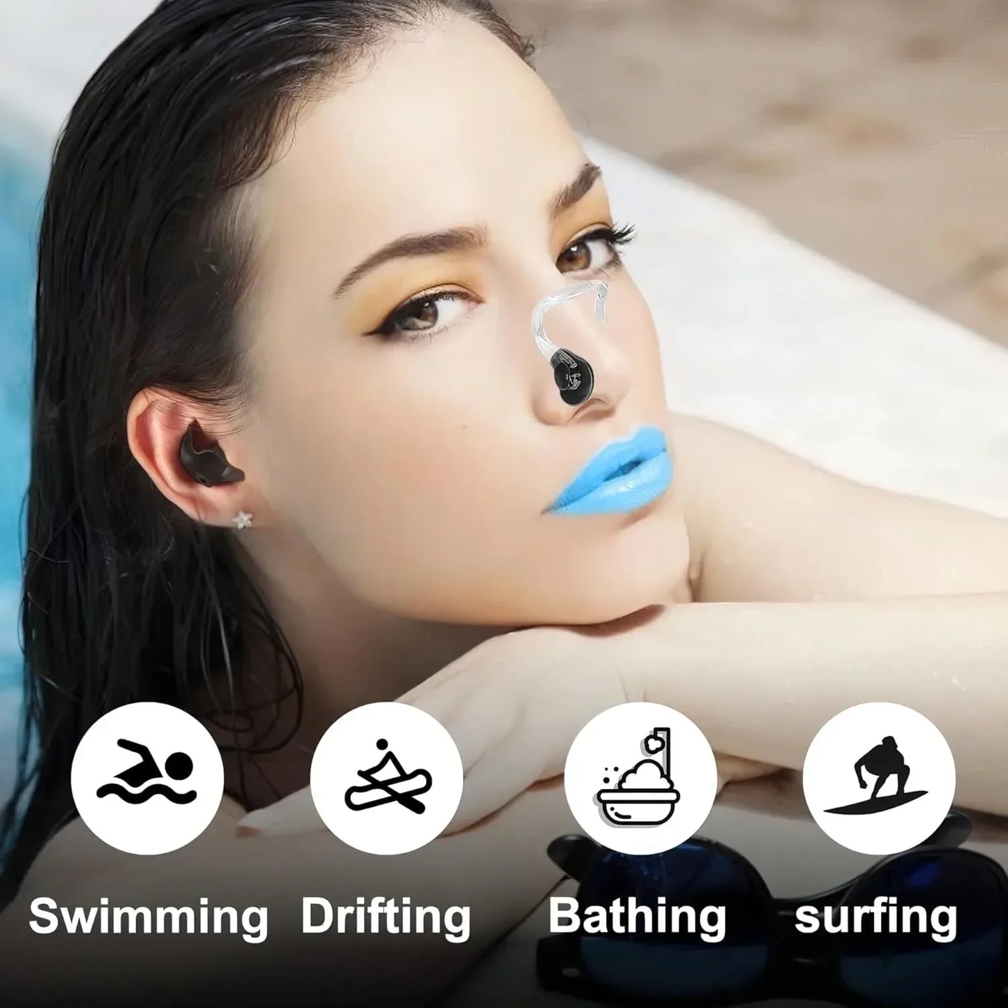 Swimming nose clip, 14 packs of waterproof silicone