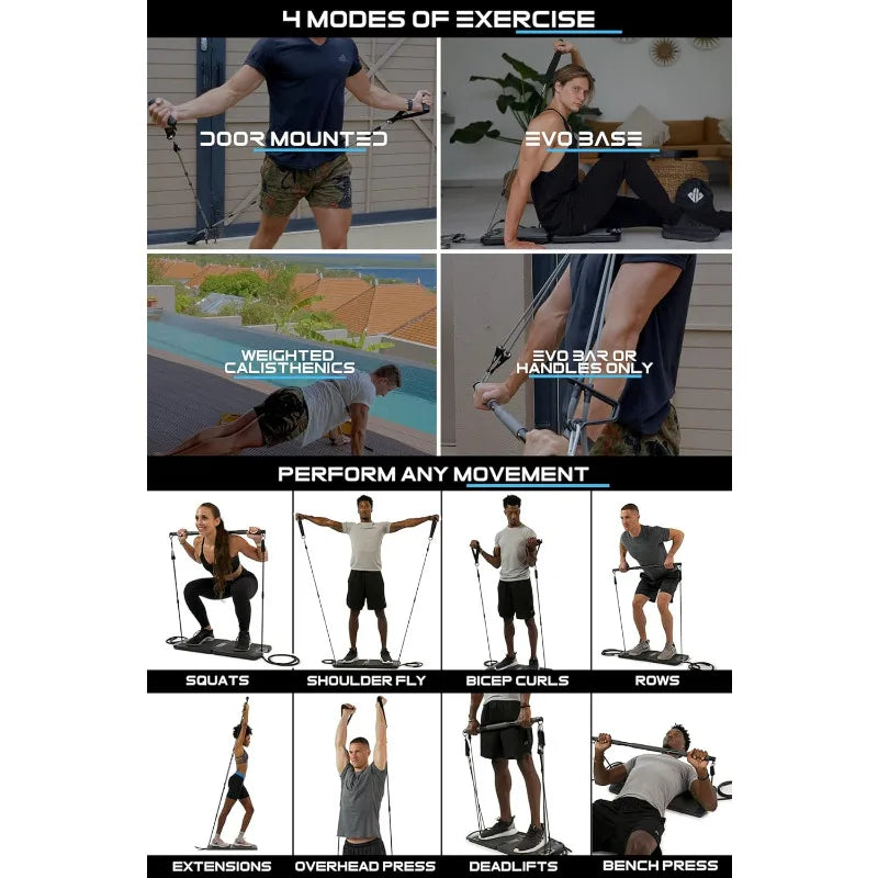All in One Resistance Bands, Base Holds Bar