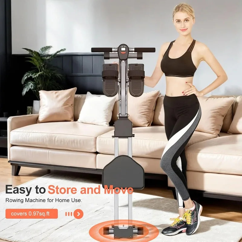 Folding Rowing, Hydraulic Machine. 12 Levels of Adjustable Resistance