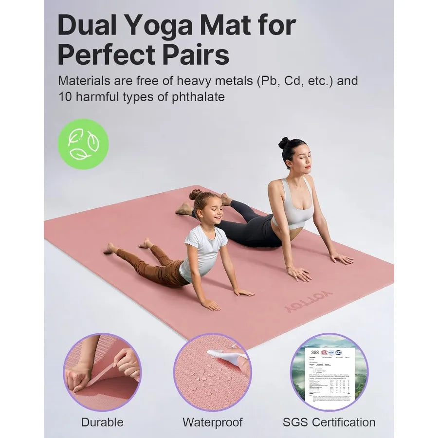 75x52x1/2 inch Extra Wide TPE Exercise Mat with NonSlip