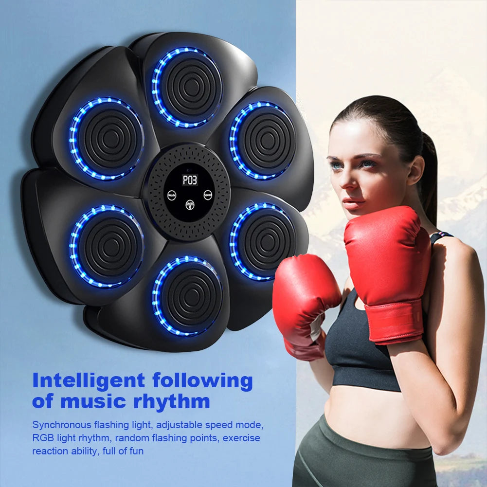 Adjustable Speed Workout Boxing Wall Pad RGB Light with Gloves