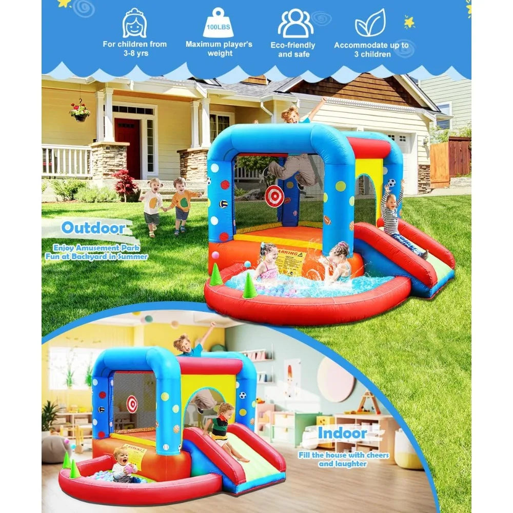 Inflatable Bounce House, Kids Castle Slide