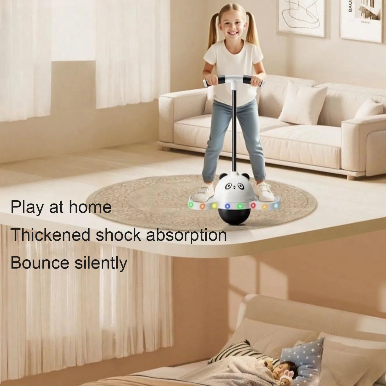 LED illuminated bouncing ball balance and coordination