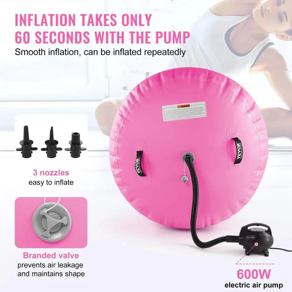 Inflatable Mat and Roller Barrel with Electric Pump