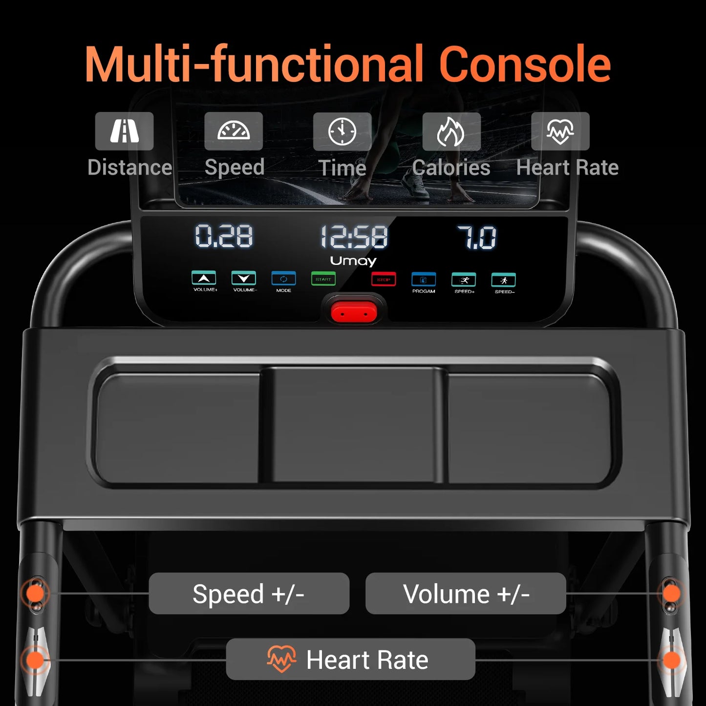 3.0HP Brushless Foldable Home Treadmill