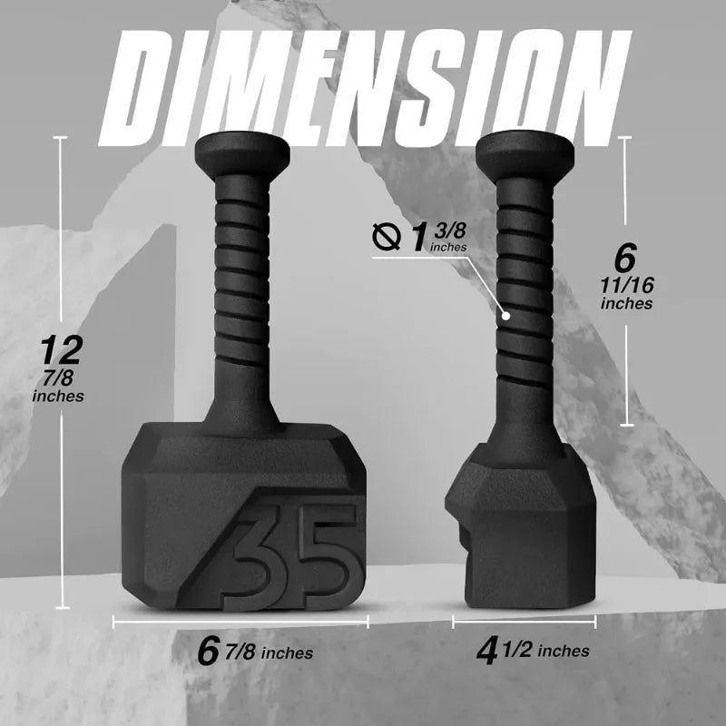 Hammer Kettlebells 15, 25, 35 lbs - Cast Iron Weights Anti Slip