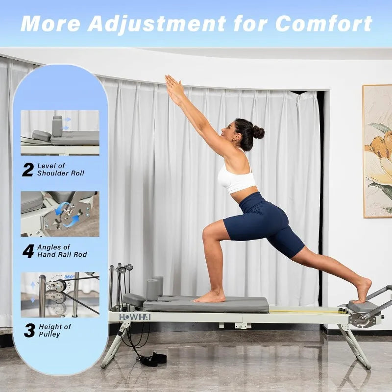 Foldable Reformer for Advanced and Beginner 400 lbs Capacity,