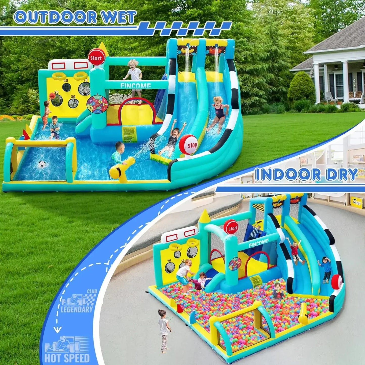 Bounce House Double Slides for ages 3-10