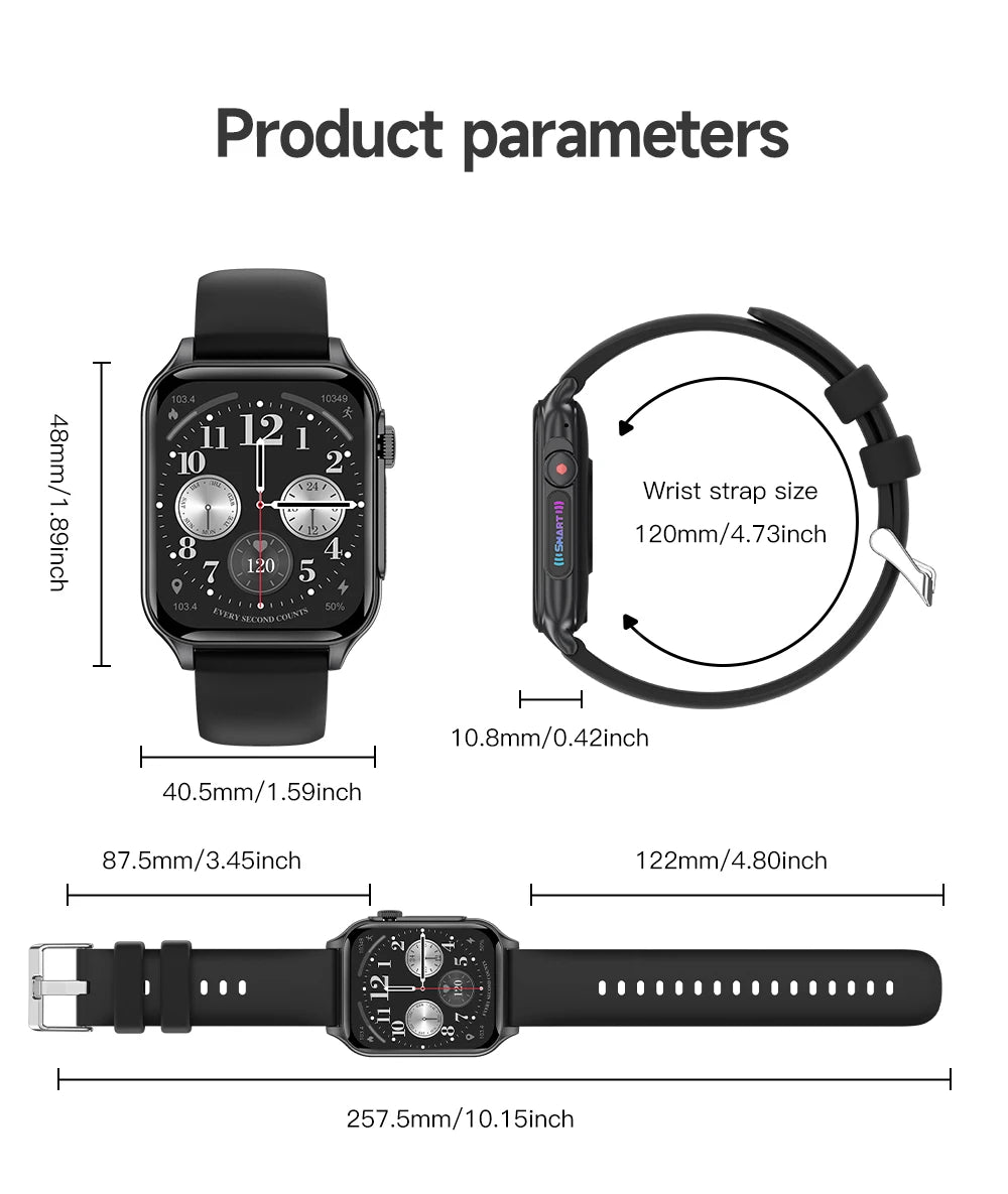 AOLON P6 1.96'' Amoled Smartwatch Men Health Monitoring IP68 Waterproof