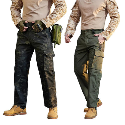 Men's Camo Cargo Pants Pockets Zipper Waterproof