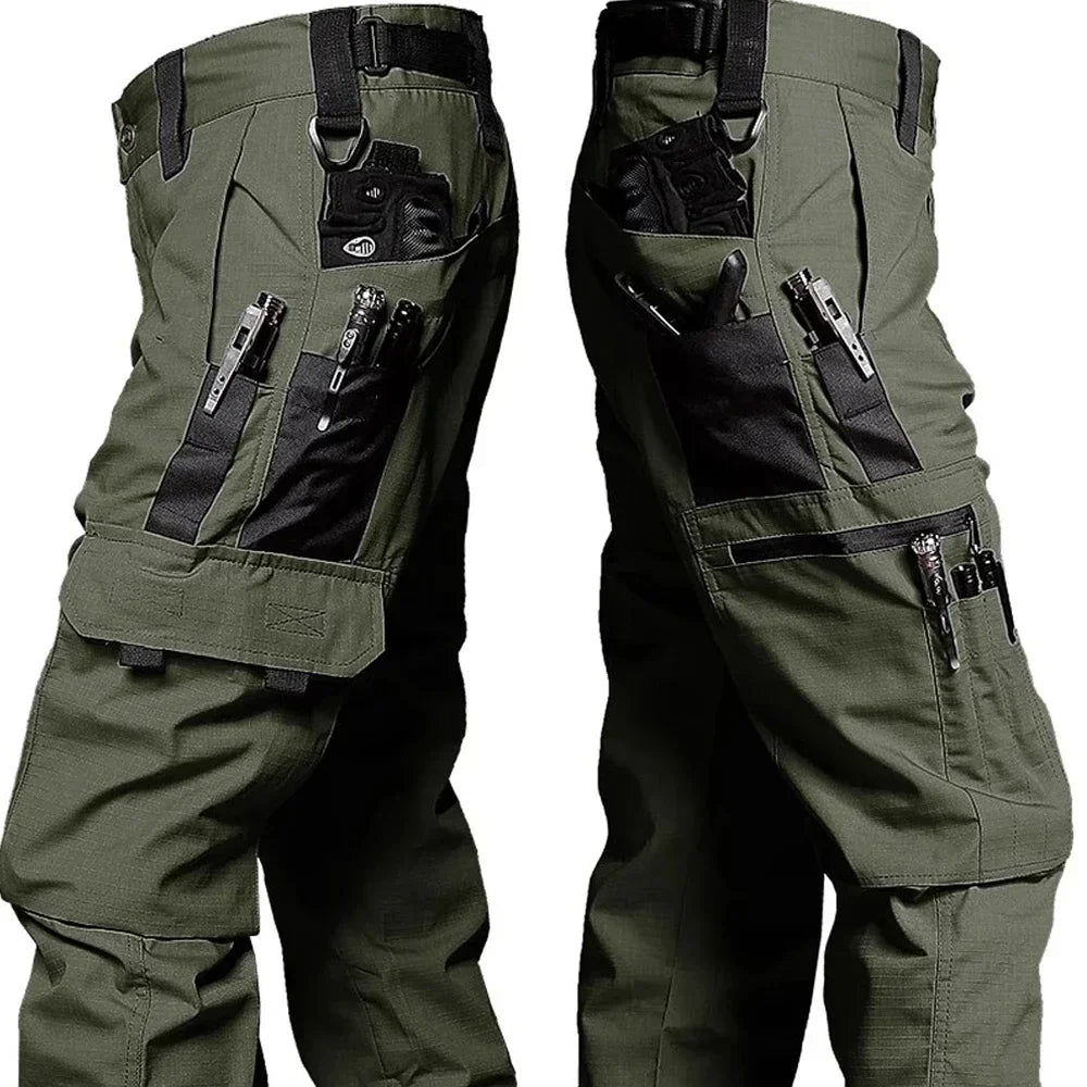 2PCS Tactical Work Pants Outdoor Cargo Multi-pocket Waterproof