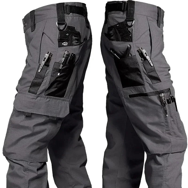 Men's Camo Cargo Pants Pockets Zipper Waterproof