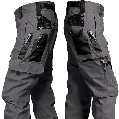Men's Camo Cargo Pants Pockets Zipper Waterproof