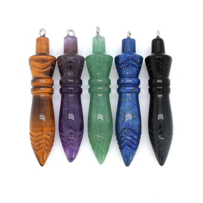 Natural Healing Crystal Quartz Reiki Pendulum Pendant
