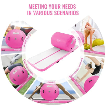 Inflatable Mat and Roller Barrel with Electric Pump