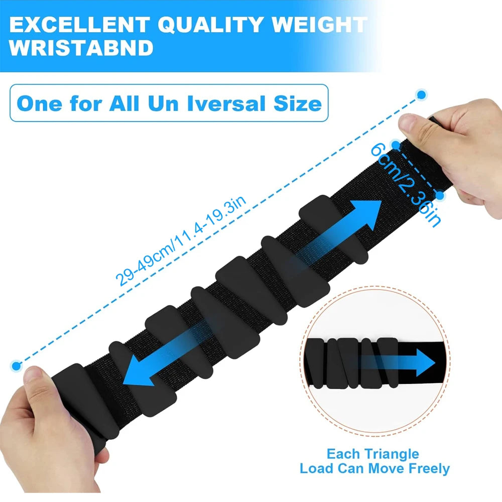 1Pair 2-4lbs Adjustable Wrist Ankle Weights - Silicone Strength