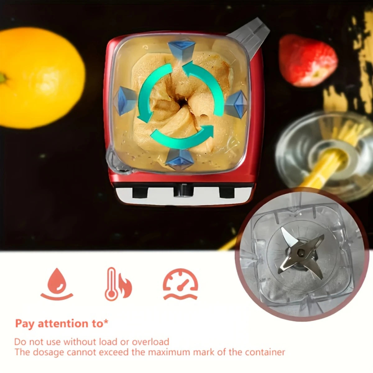 110V Red Food Processor, Ice Crusher, Multifunctional Appliance