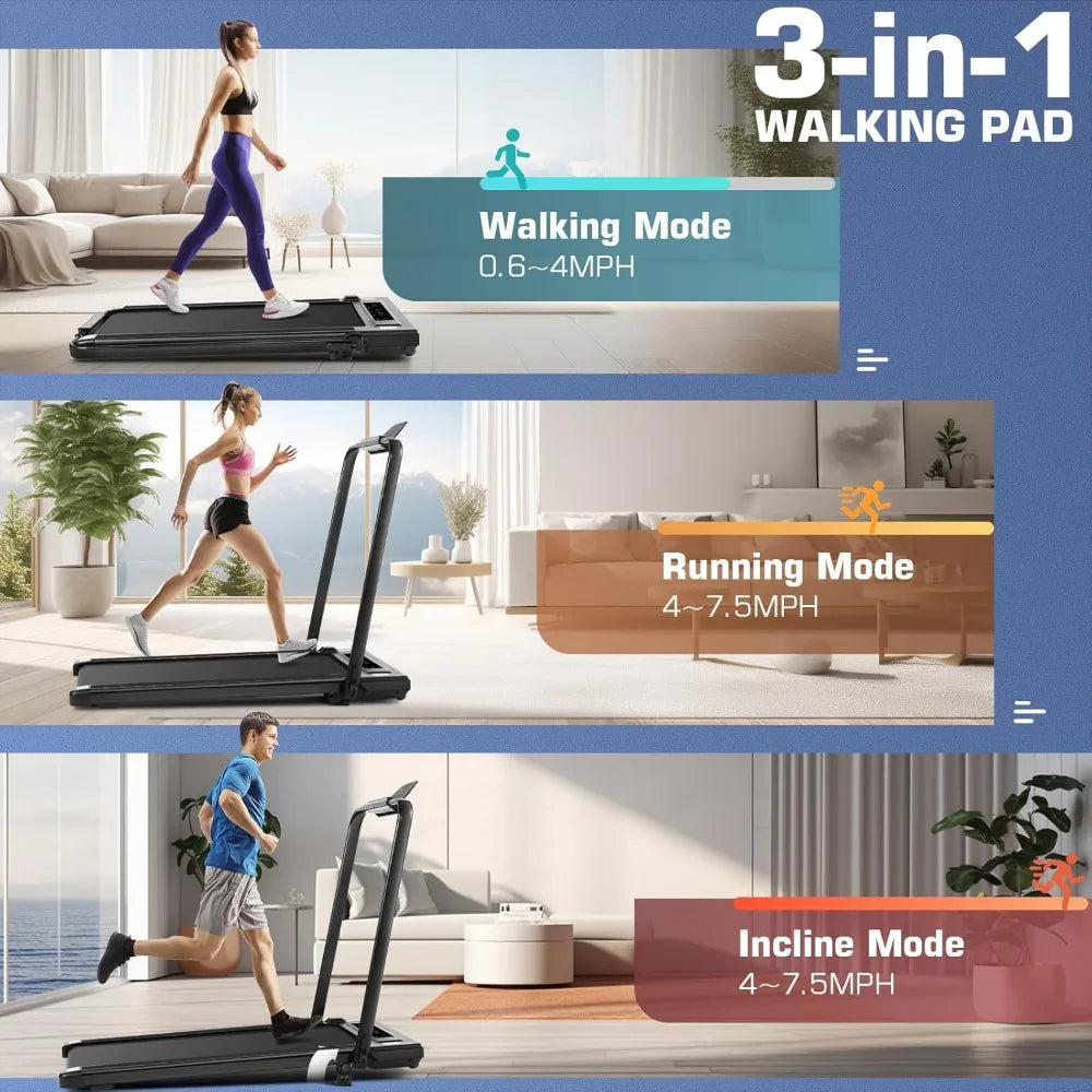 Treadmill With Incline, 300lbs Walking Pad With Handle Bar & Remote Control, 2.5HP