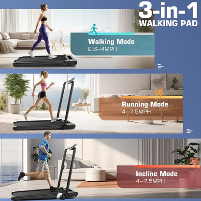 Treadmill With Incline, 300lbs Walking Pad With Handle Bar & Remote Control, 2.5HP