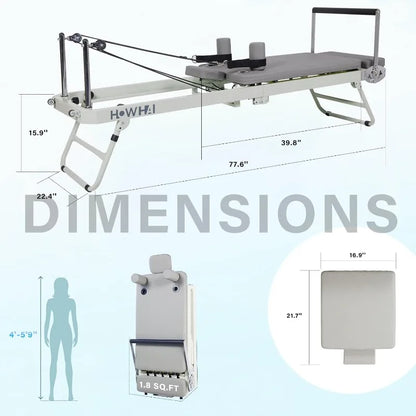Foldable Reformer for Advanced and Beginner 400 lbs Capacity,