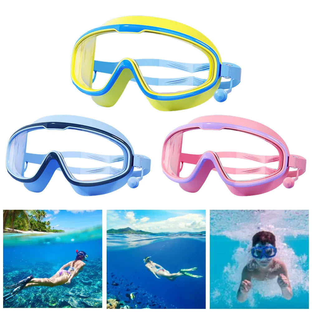 Kids Swim Goggles HD with Earplugs UV Protection