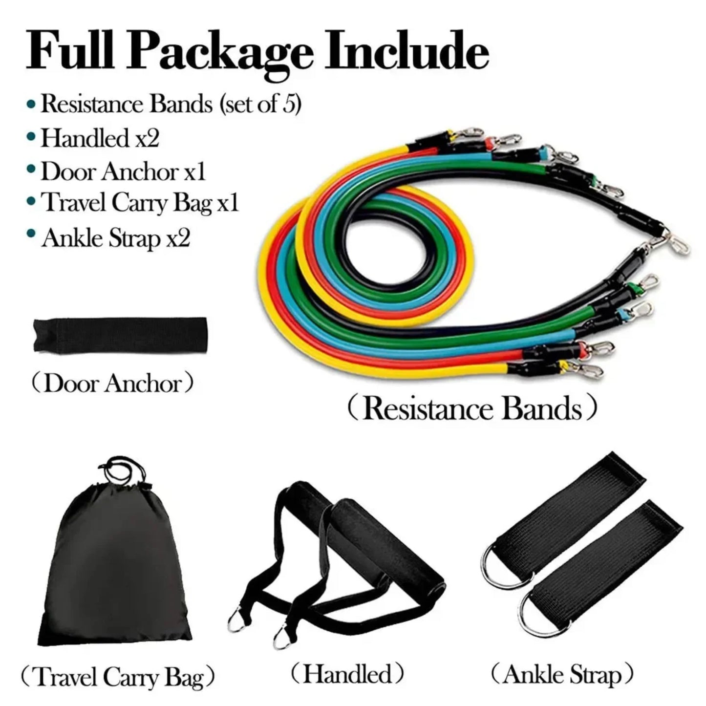 11pcs/set Fitness tension ropes