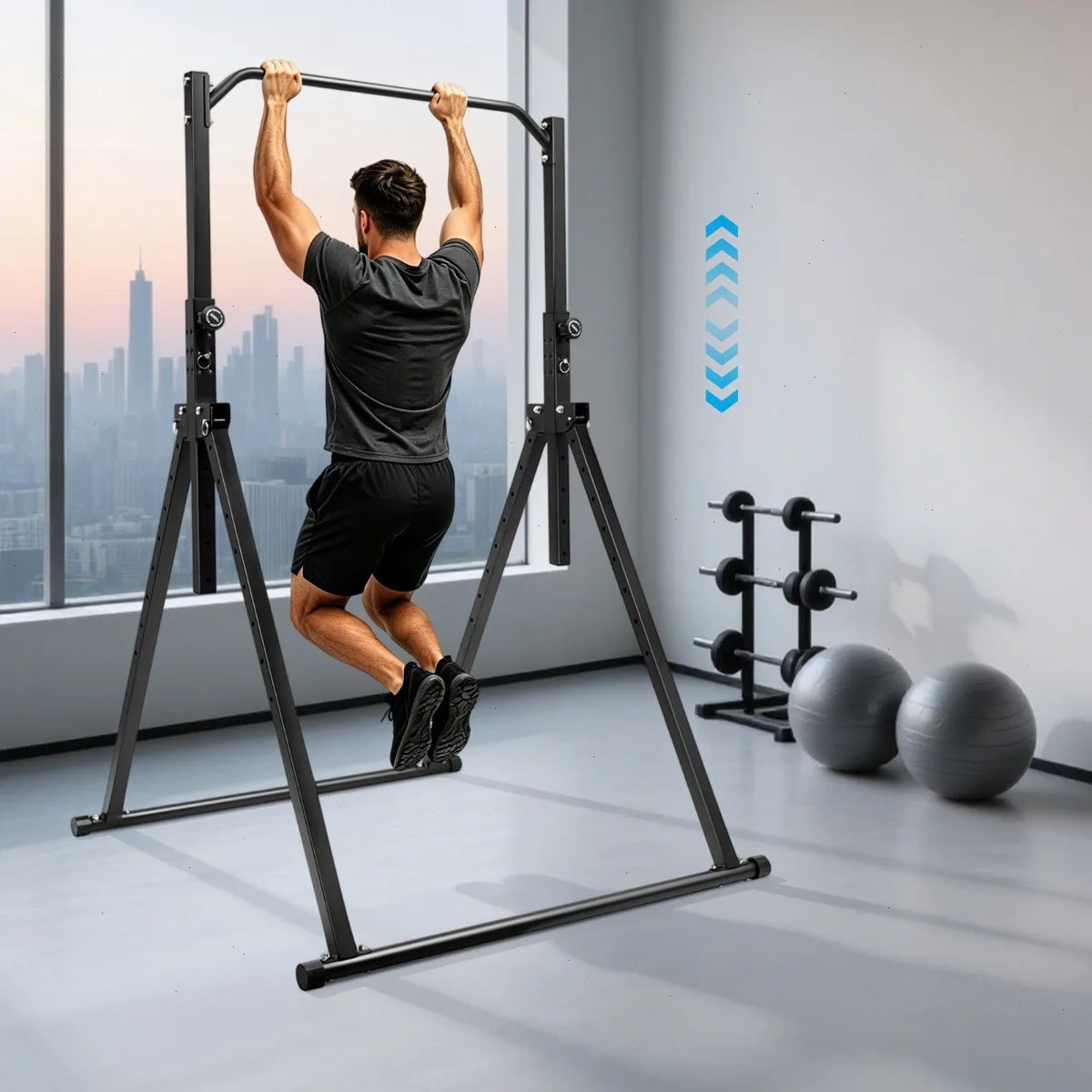 Pull-Up Bar, Single Bar, Doorway Adjustable