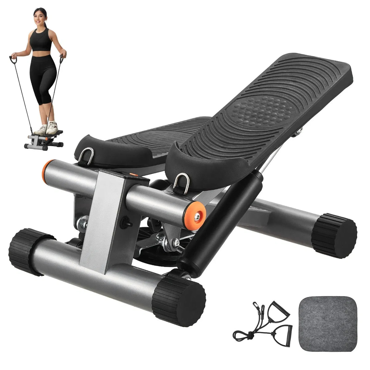 Mini Hydraulic Stair stepper With Resistance Bands