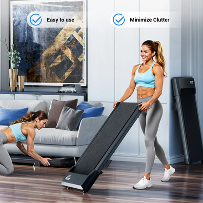 Foldable 6% Slope Treadmill 2.5 HP Quiet Walking Pad 300LBS