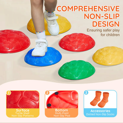 SucceBuy 6 PCS Kids Turtle Balance Stepping Stones