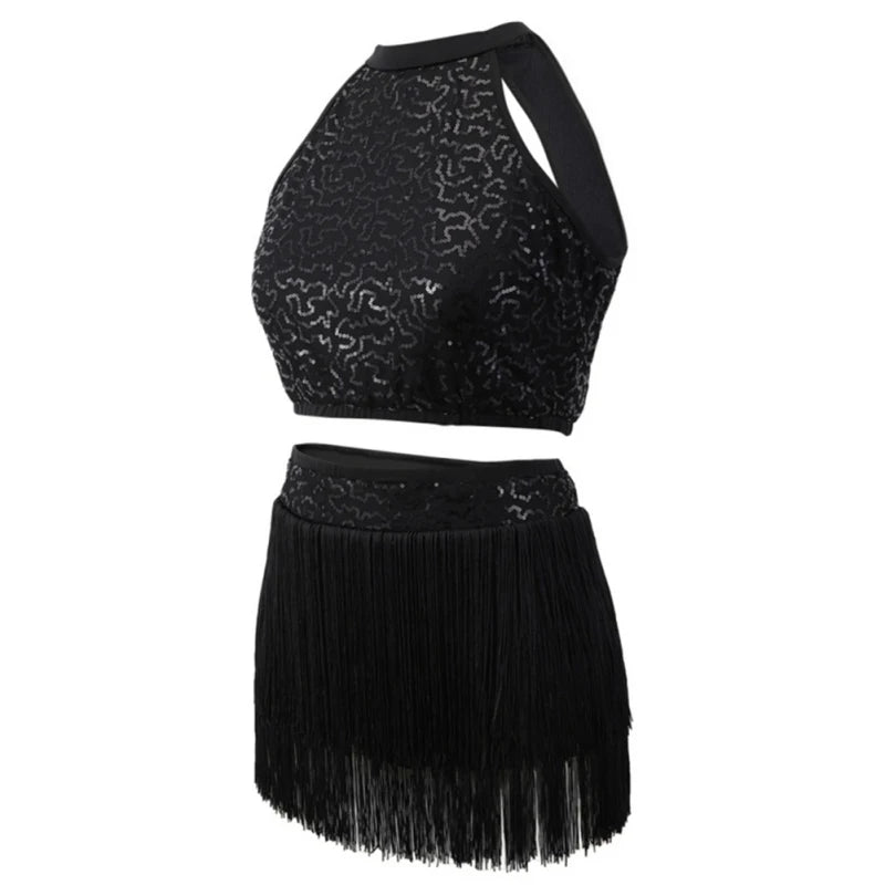 2 Pc Girls Latin Dance Competition Costumes