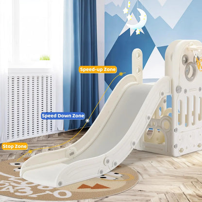 L-Shaped 5 in 1 Slide Climber, with Ball & Hoop