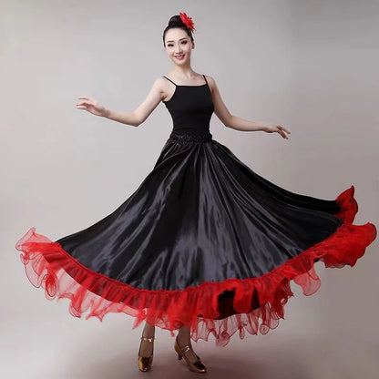 Gypsy Woman Spanish Flamenco Skirt Polyester Satin