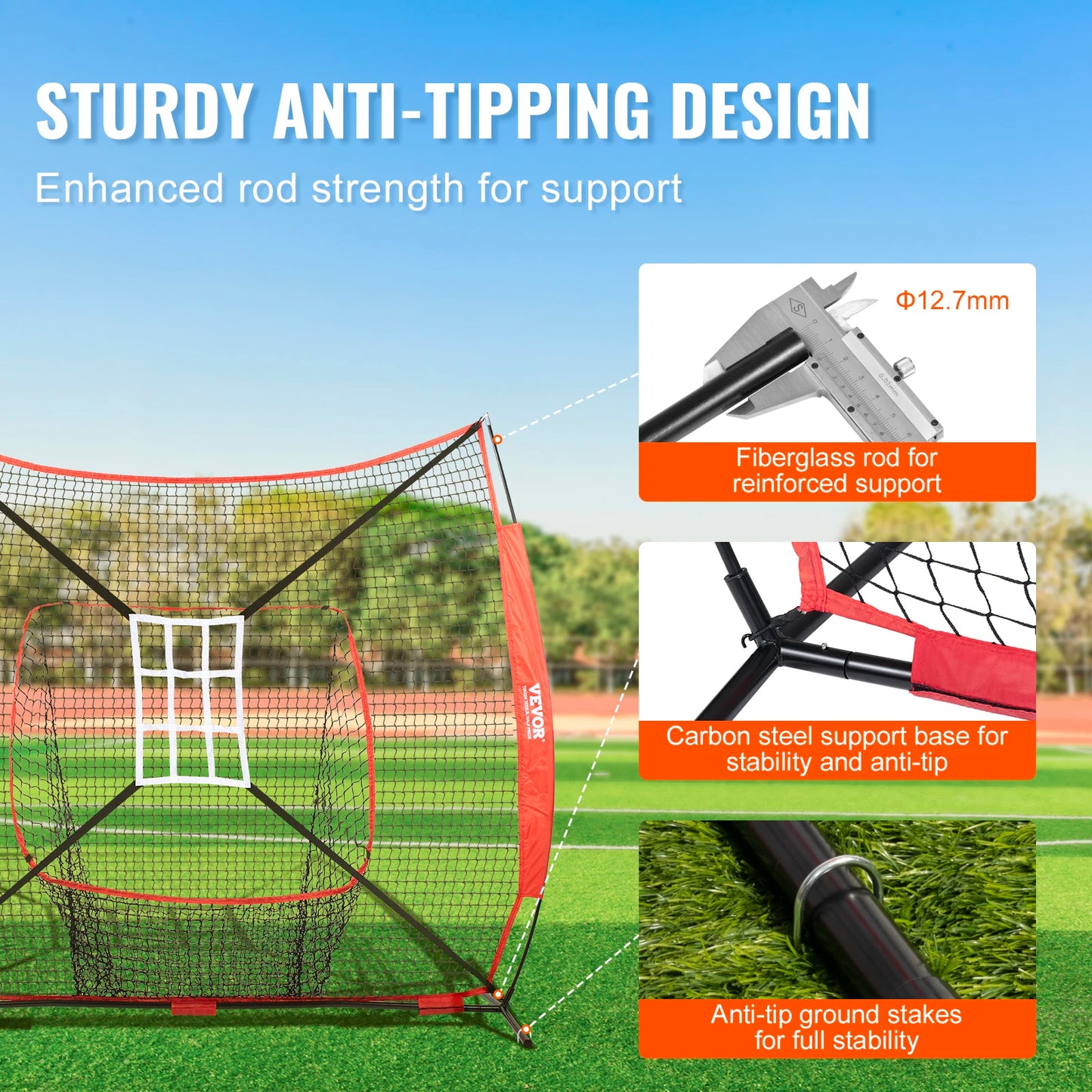 SucceBuy 7ft x 7ft Portable Baseball Softball Practice Training Net