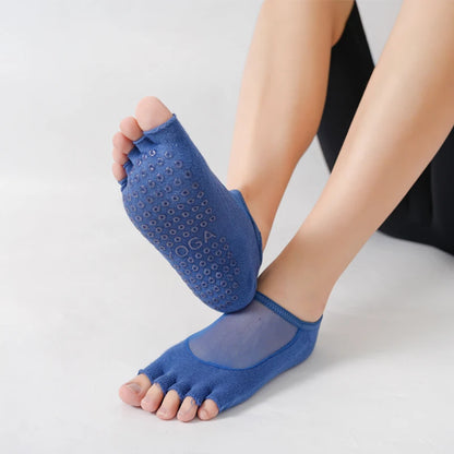 Women Open Toe Yoga Socks Cotton Anti-slip