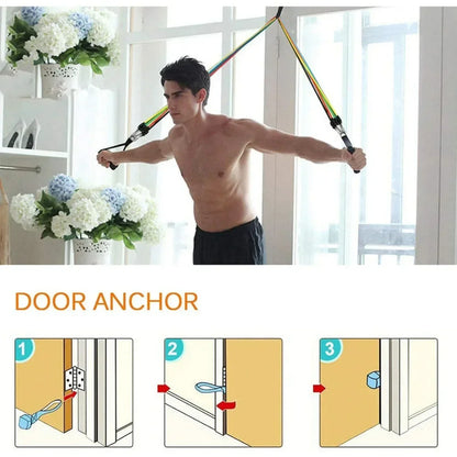 11pcs/set Fitness tension ropes