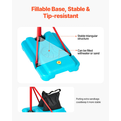 SucceBuy Toddler Adjustable Basketball Hoop 104-190CM