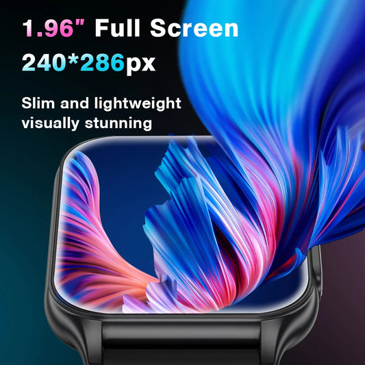 AOLON P6 1.96'' Amoled Smartwatch Men Health Monitoring IP68 Waterproof