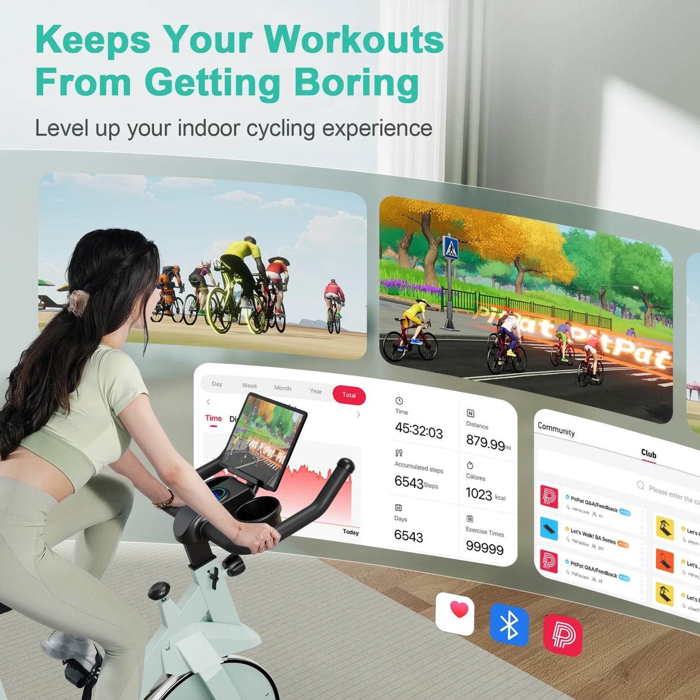 32-Level Magnetic Resistance Stationary Bike Low Noise
