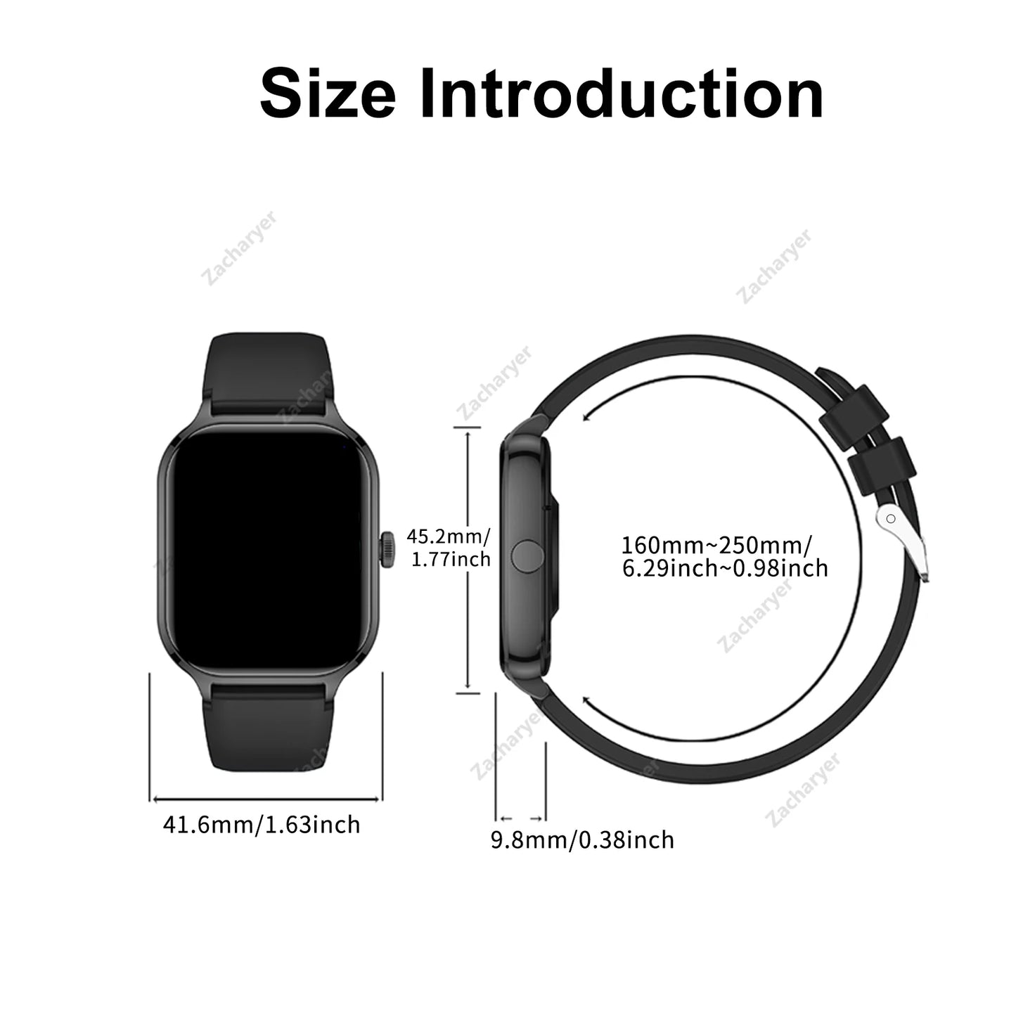 Multifunctional smart watch, wireless call/dial, message reminder