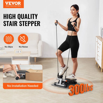 Mini Hydraulic Stair stepper With Resistance Bands