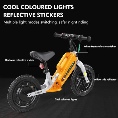 Electric Balance Bike for Kids, 180W, 12" Pneumatic Tire 21.6V/5.2Ah