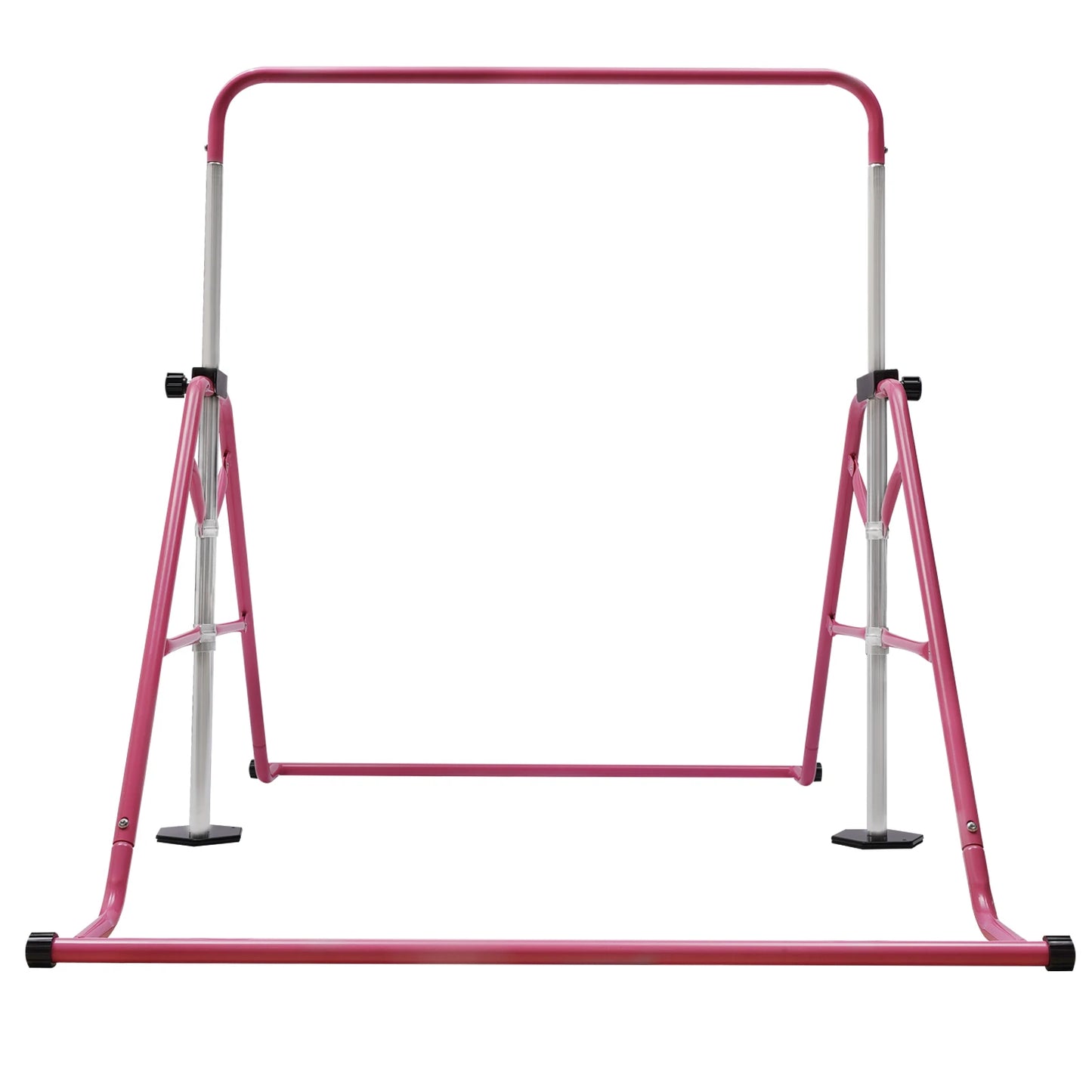Pink Gymnastics Monkey Bars Foldable 5 Adjustable Height