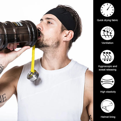 Ultra-Thin Unisex Elastic Headband Sweat Absorption Breathable