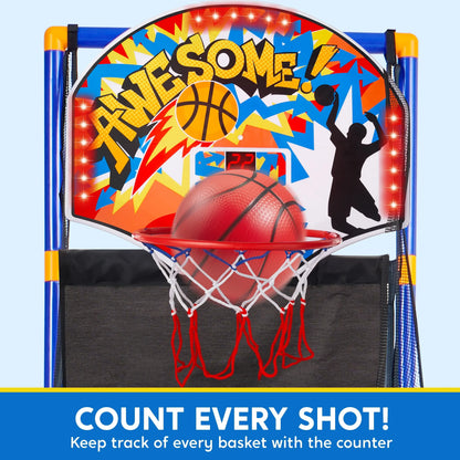 Basketball Game with 4 Balls Adjustable Height 44"-55" Stand
