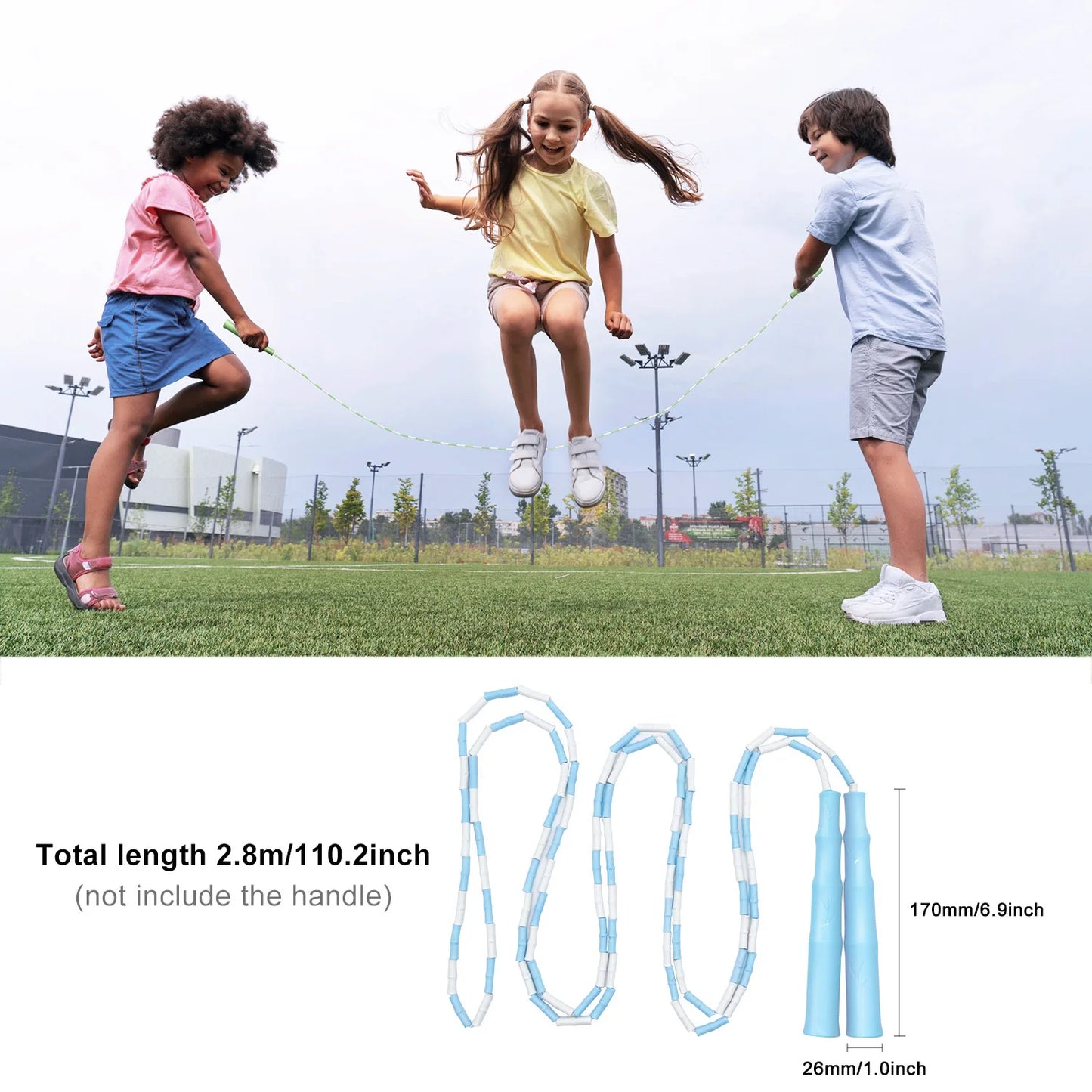 Soft Beaded Plastic segmented Skipping Rope