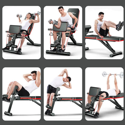 Fully foldable adjustable fitness bench, multi-functional
