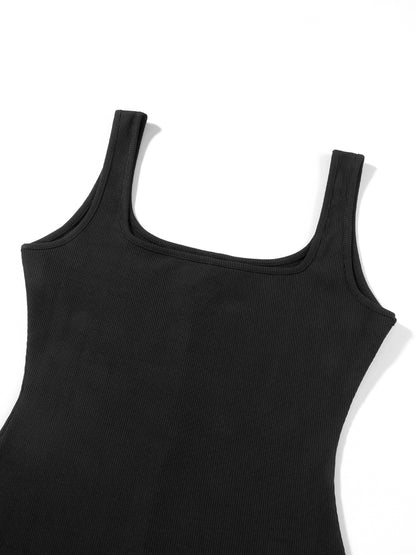 Women Sleeveless Bodycon Jumpsuit Summer U-neck